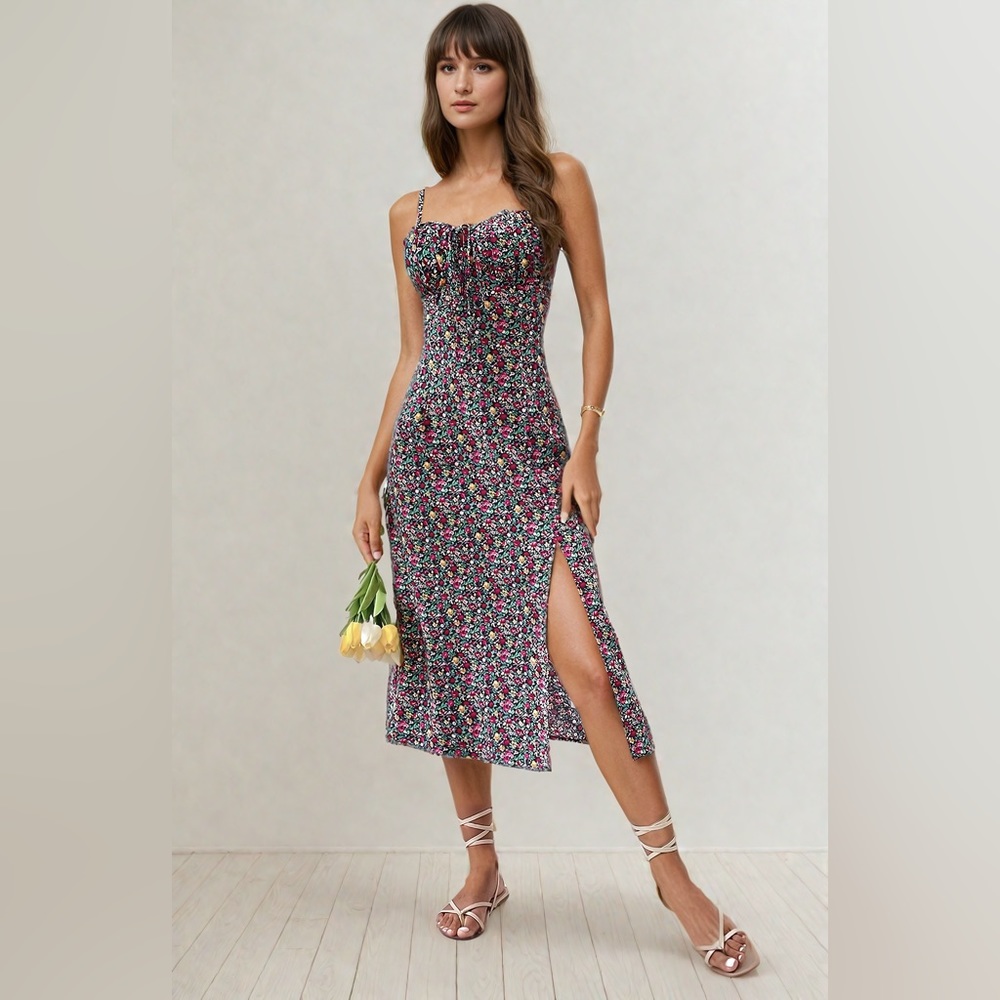 LAST ONE 🔥 Boho Ditsy Floral Print Cami Dress